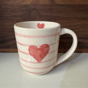 Sur La Table Valentine's Day Heart Mug Striped Heart